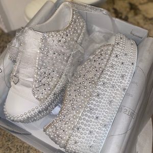 Bedazzled wedding sneakers!!! NEVER WORN